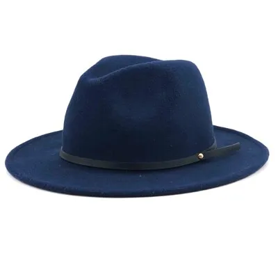 54-56-60CM Women Men Wool Vintage Gangster Trilby Felt Fedora Hat With Wide Brim Gentleman Elegant Lady Winter Autumn Jazz Caps