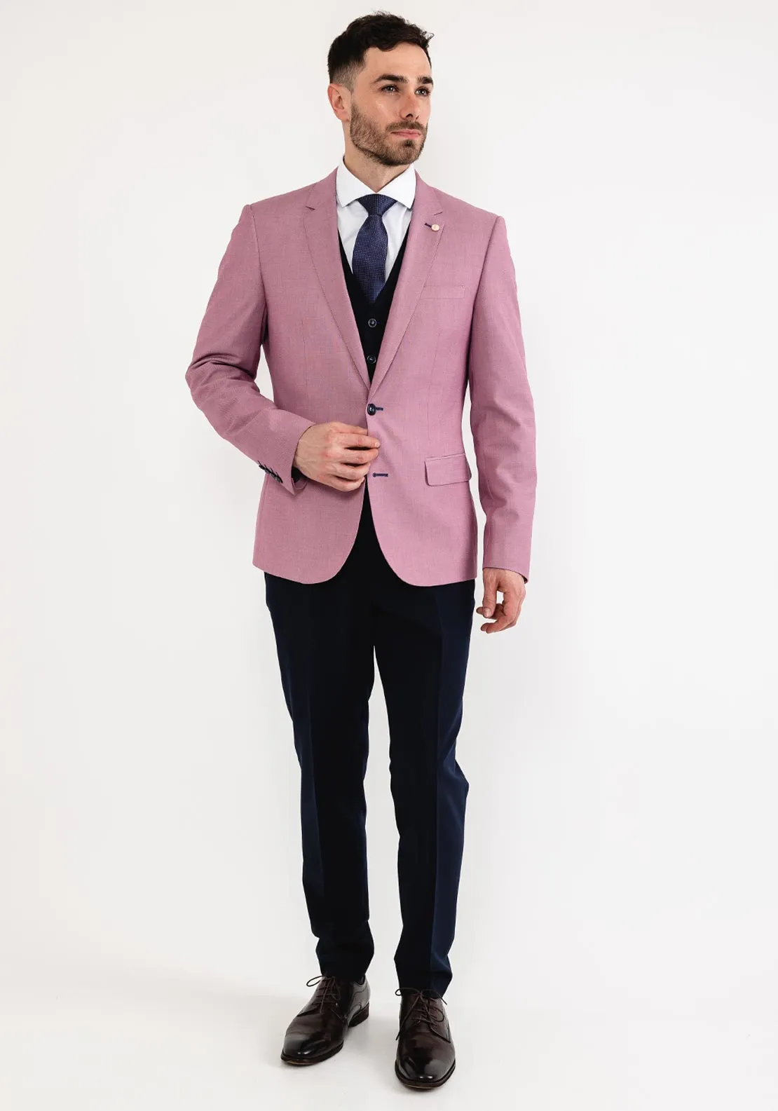 6th Sense Hopkins Contrast Three Piece Suit, Orchid