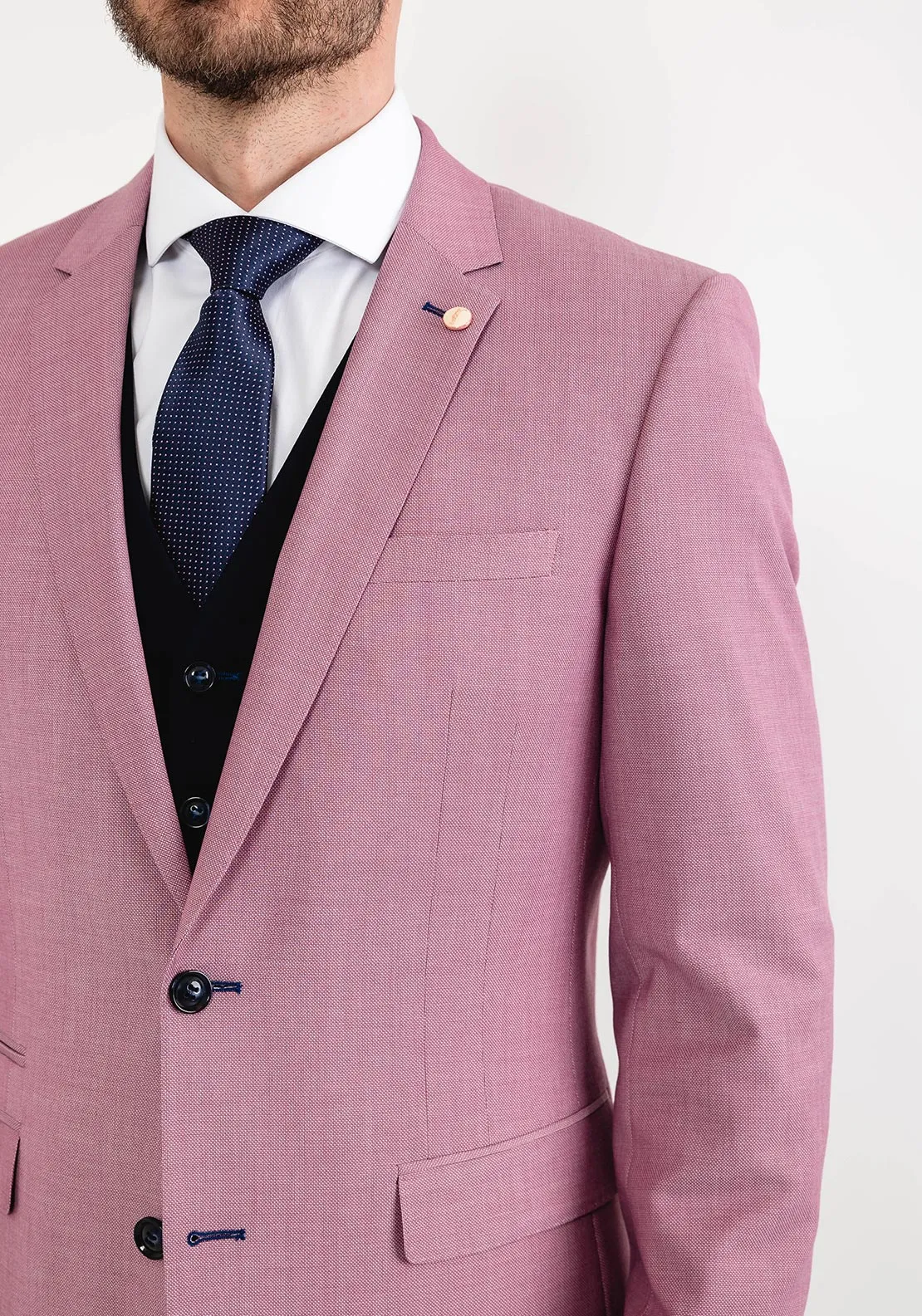 6th Sense Hopkins Contrast Three Piece Suit, Orchid