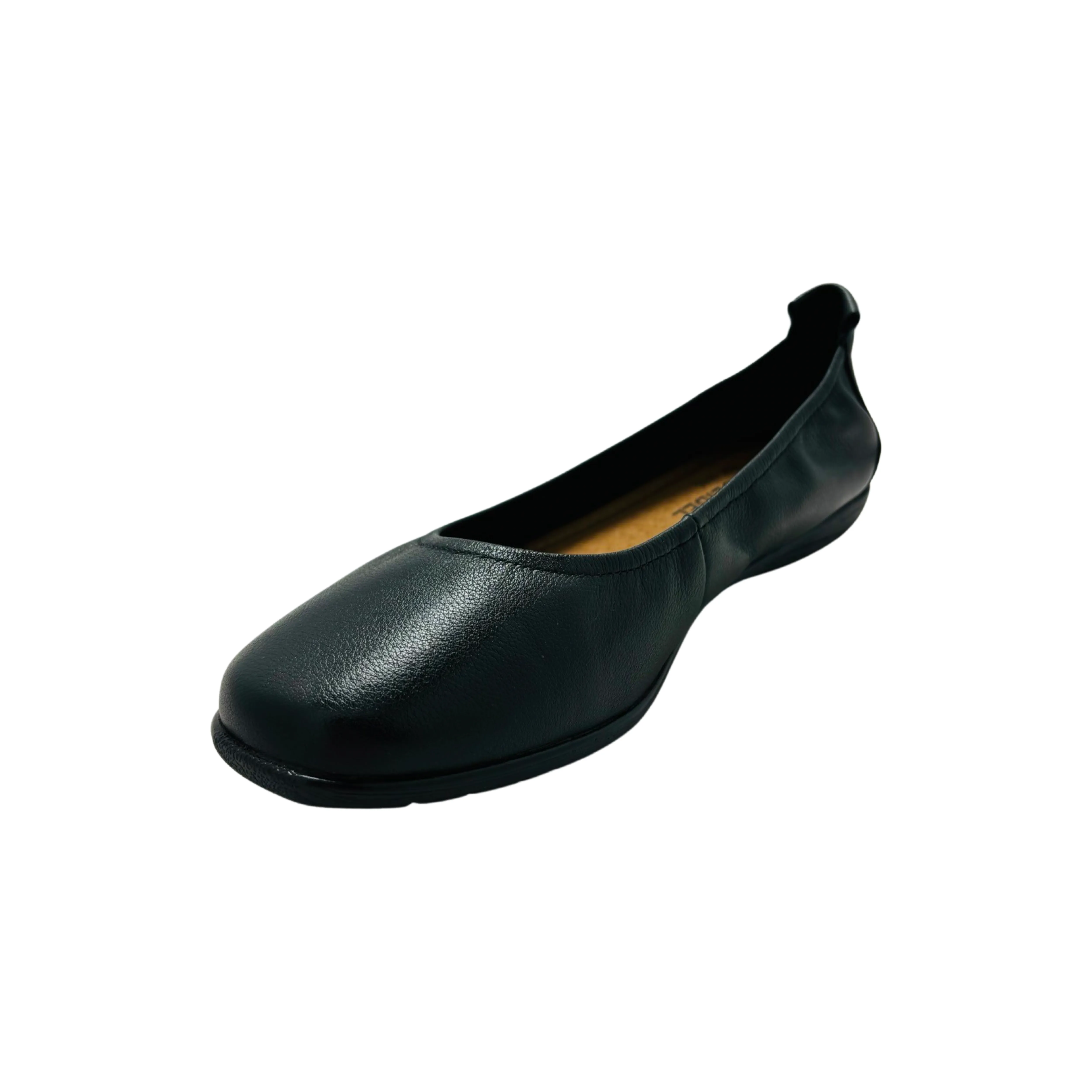 74801 Black Leather Flat