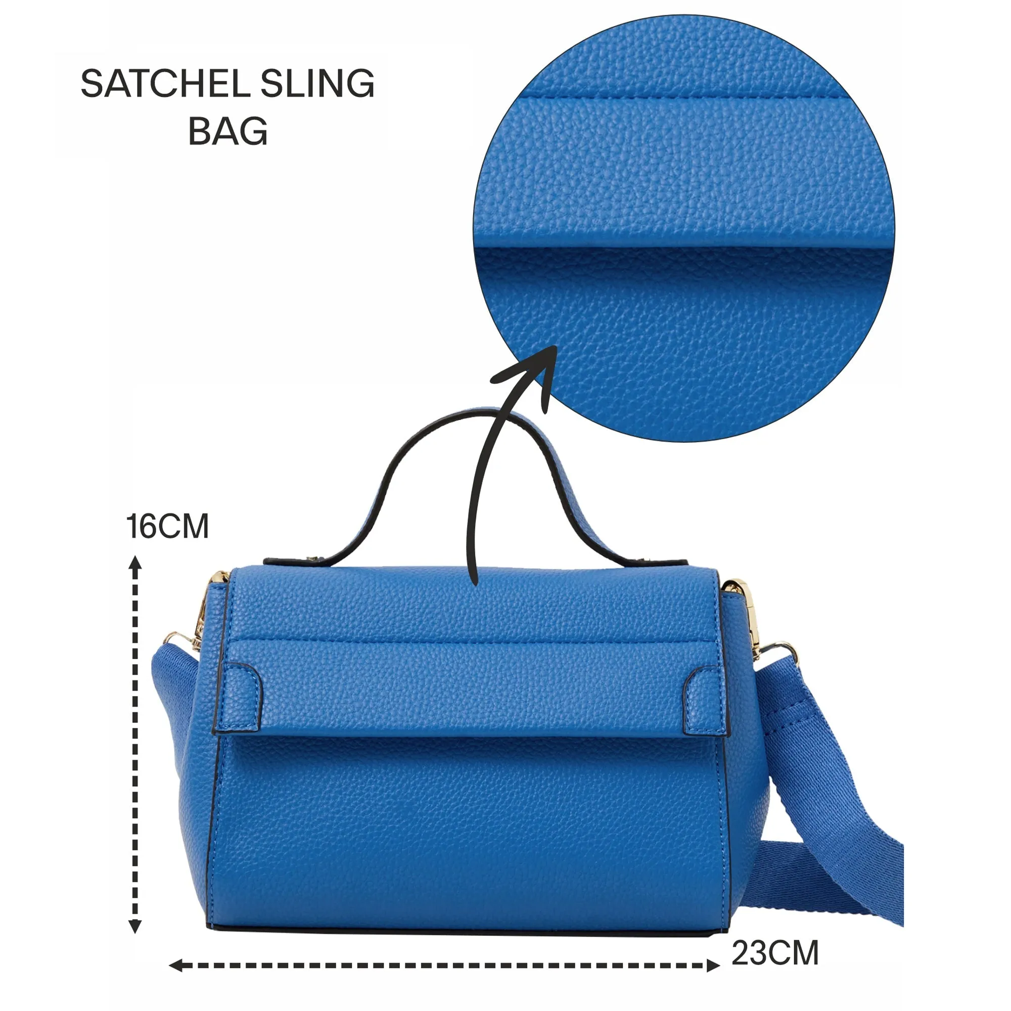 Accessorize London Women's Blue Satchel Sling Bag