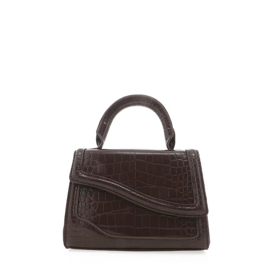 AGNES HANDLE BAG - ESPRESSO CROC