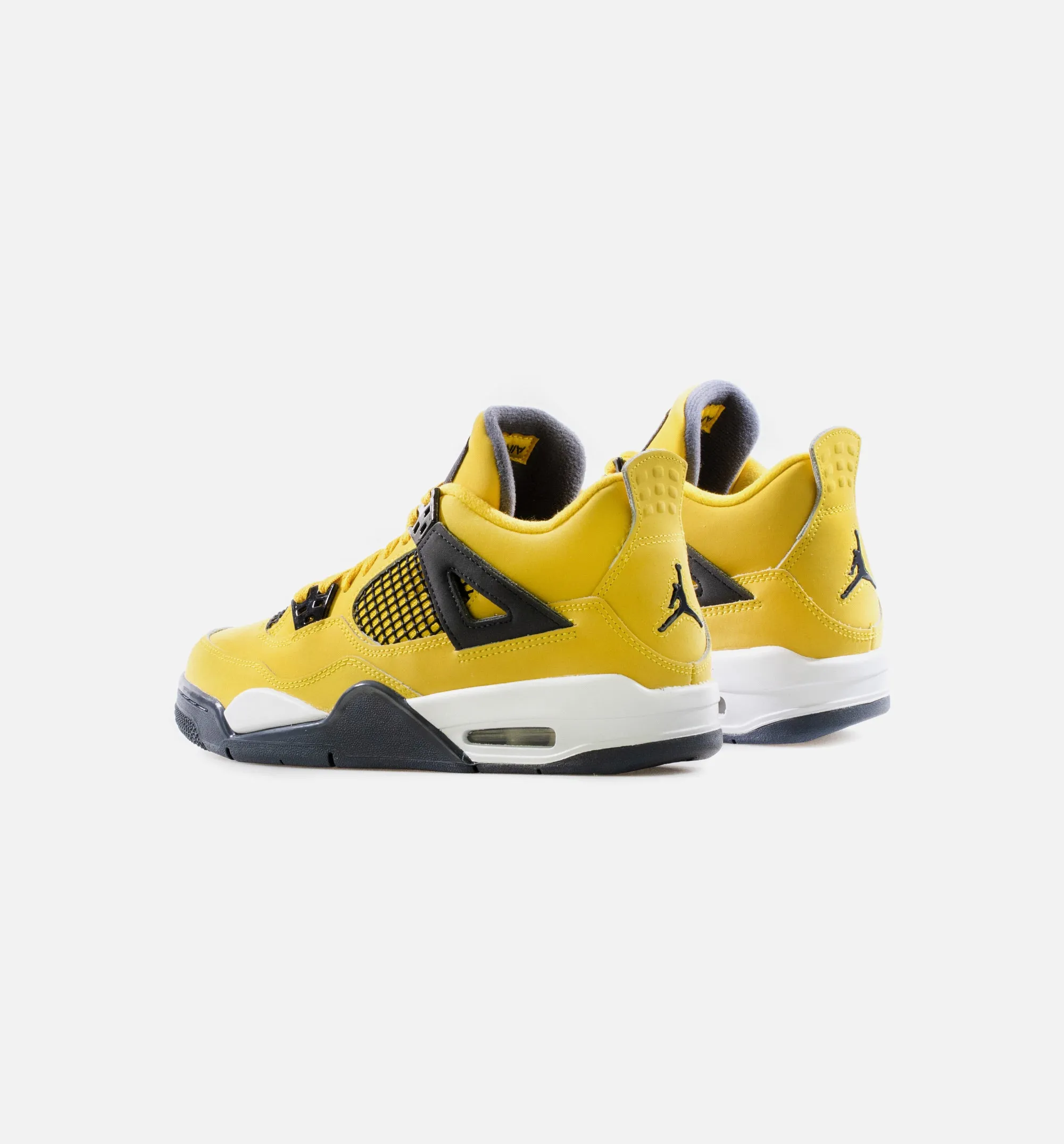 Air Jordan 4 Retro Lightning Grade School Lifestyle Shoe - Tour Yellow/White/Dark Blue Grey Limit One Per Customer