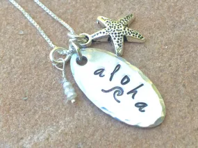 Aloha Necklace, Wave Necklace, Hawaii Necklace, Hawaiian necklace