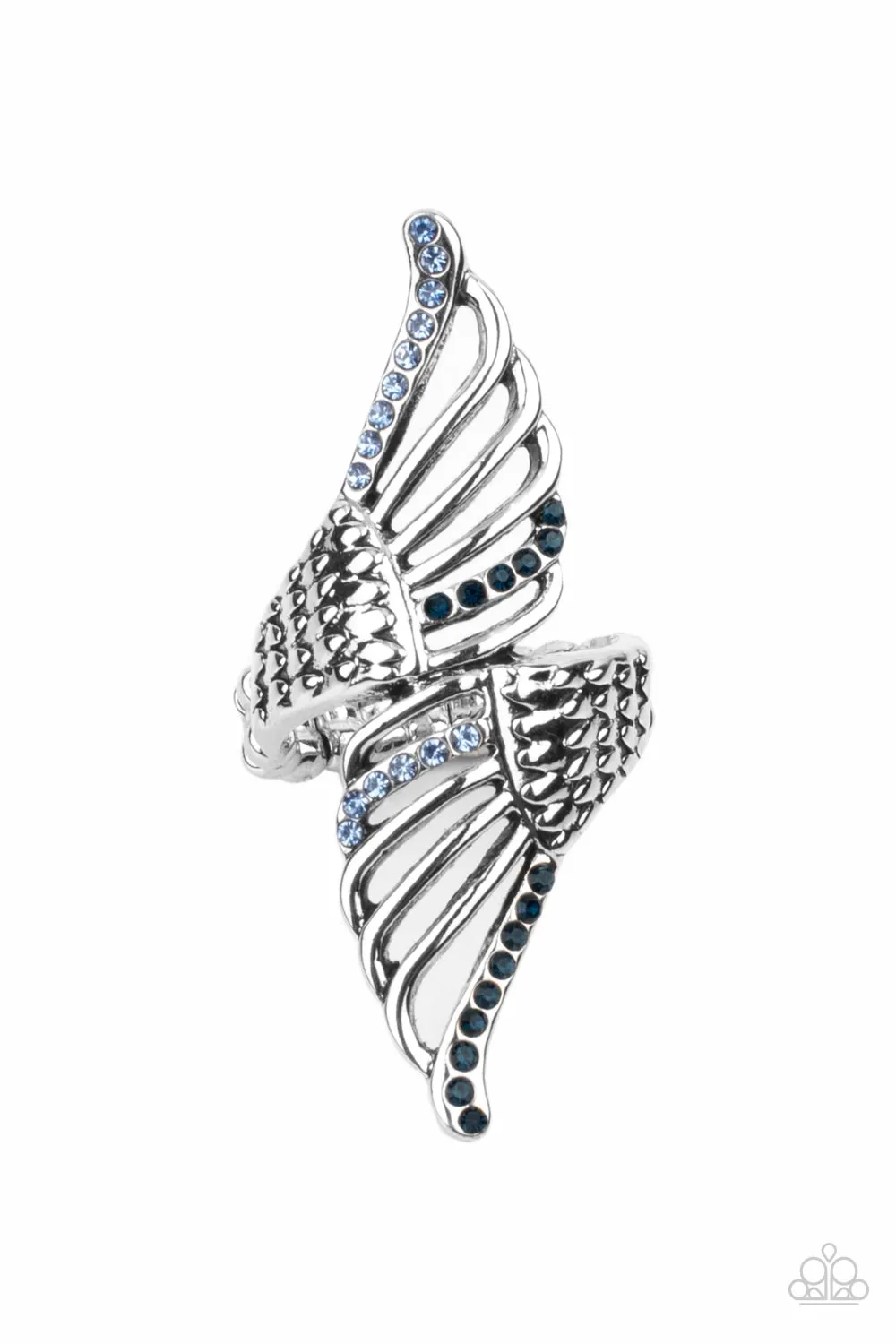 Angels Among Us Blue Rhinestone Ring - Paparazzi Accessories