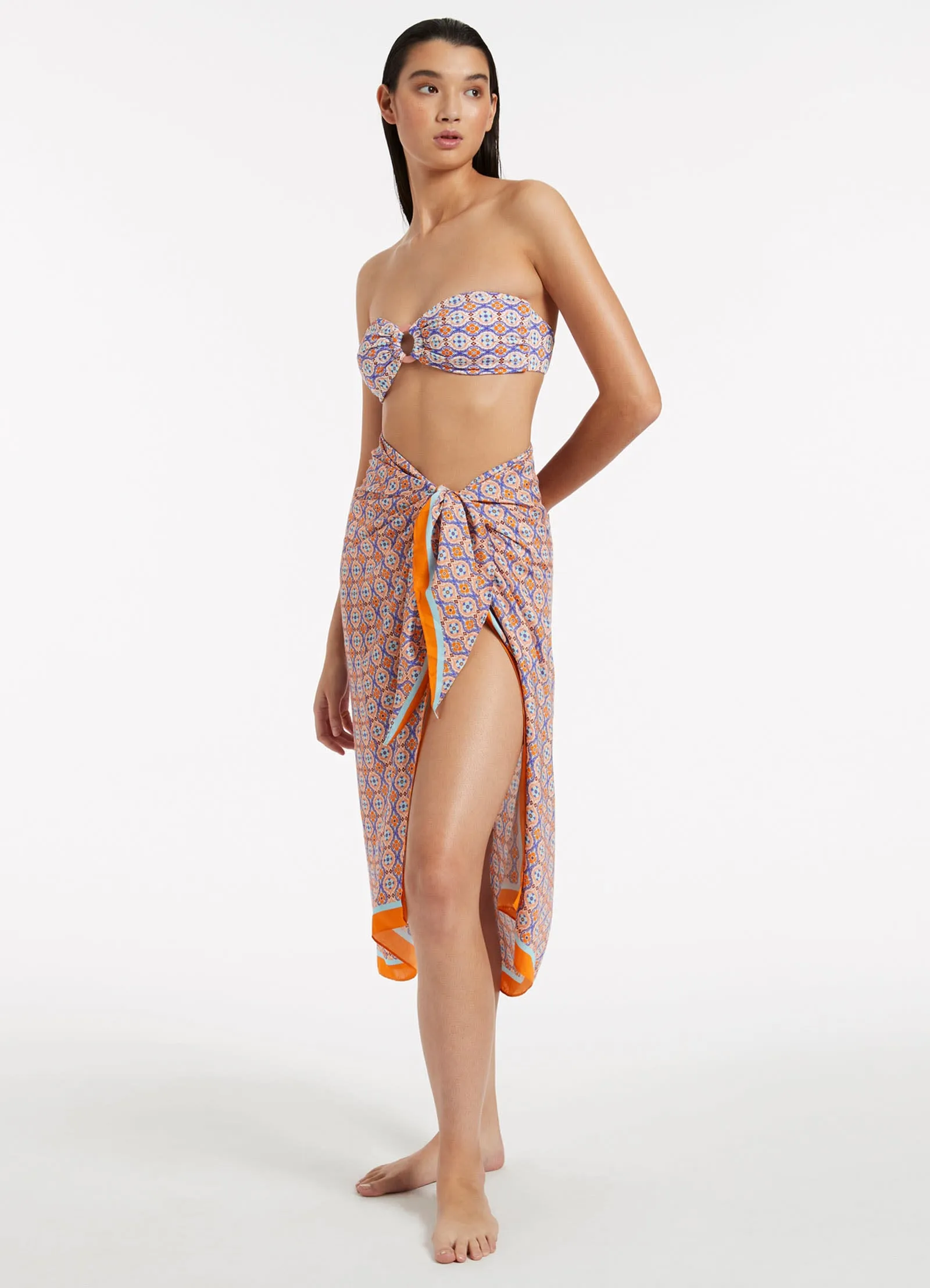 Azura Geo Sarong - Retro Orange