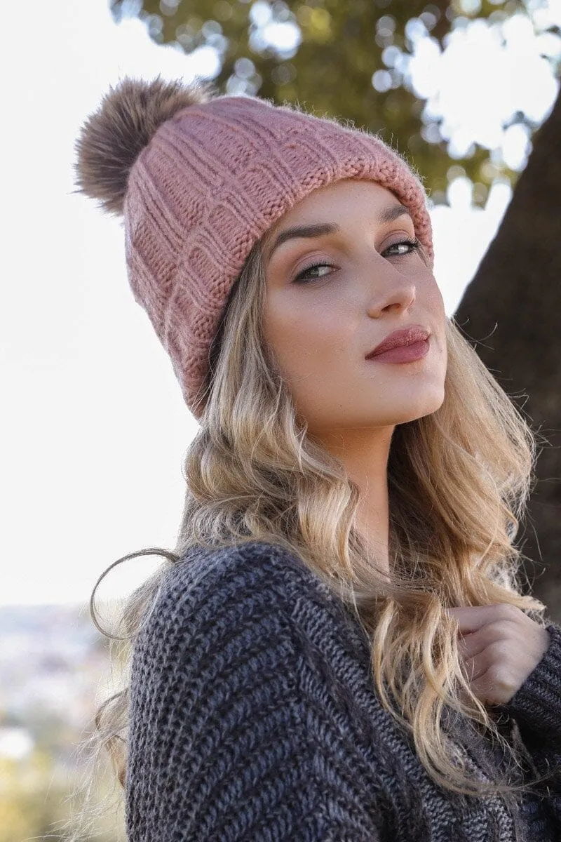 Basic Ribbed Pom Beanie