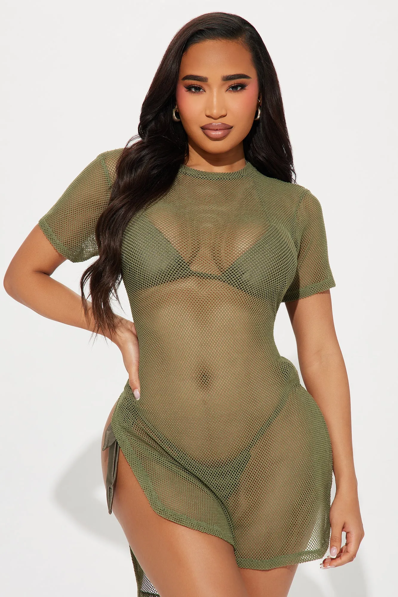 Beach Memories Cover Up Top - Olive