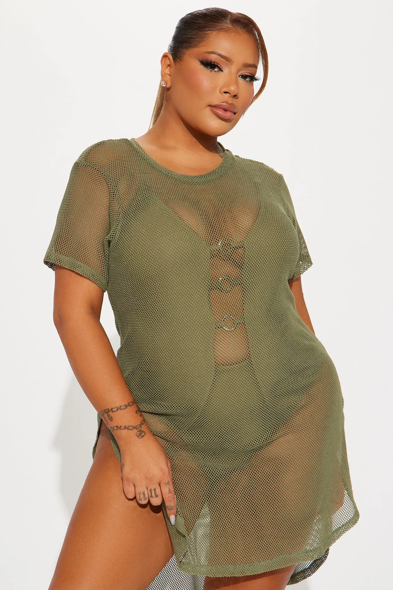 Beach Memories Cover Up Top - Olive