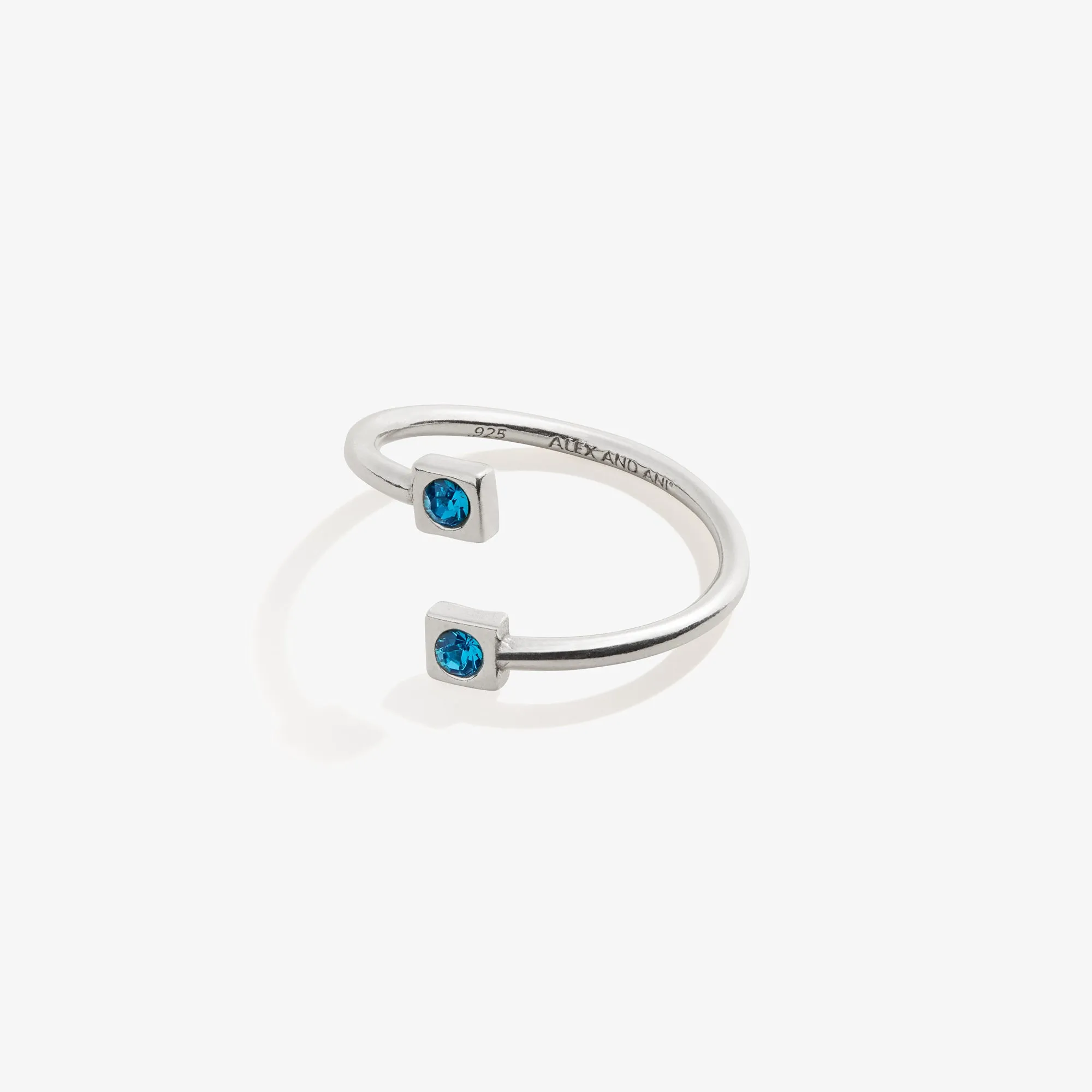 Blue Zircon Ring Wrap, December Birthstone