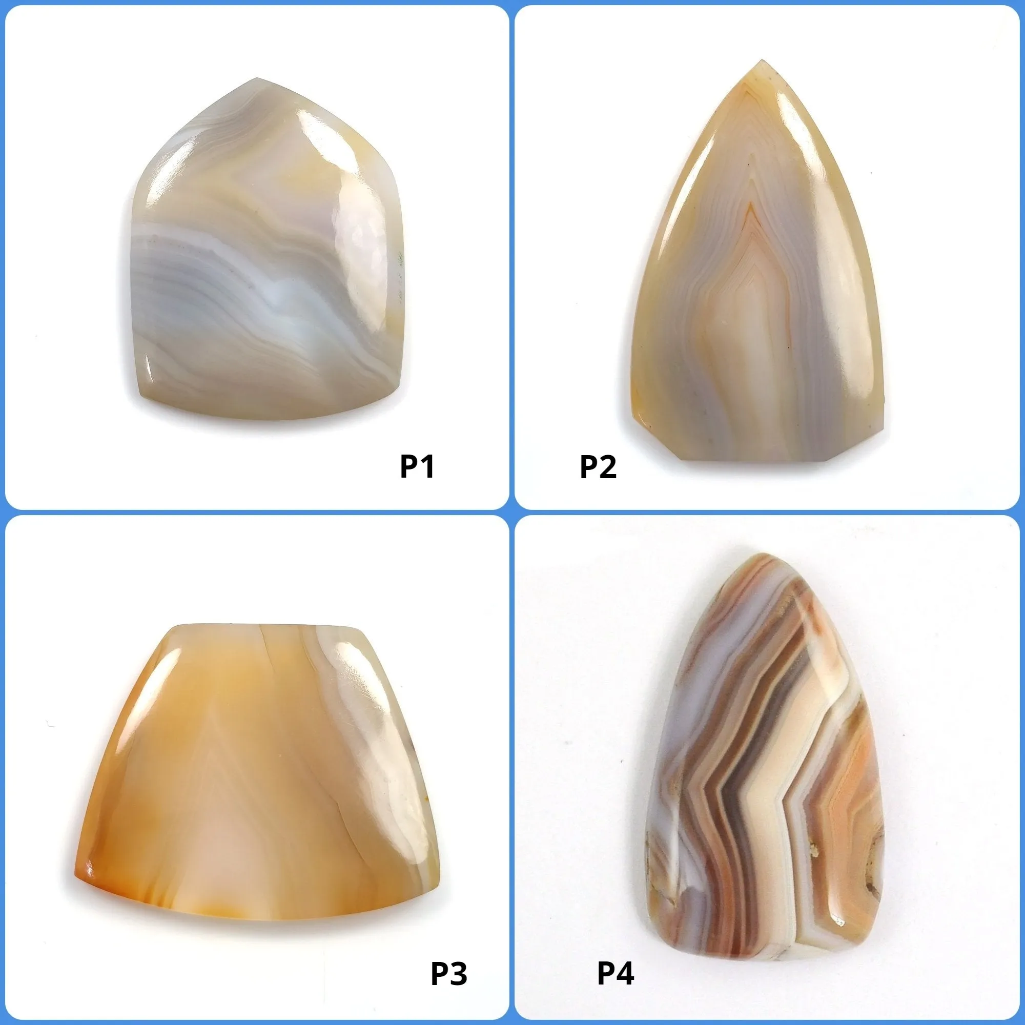 BOTSWANA AGATE Gemstone Cabochon : Natural Untreated Unheated Bi-Color Agate Uneven Shape 1pc