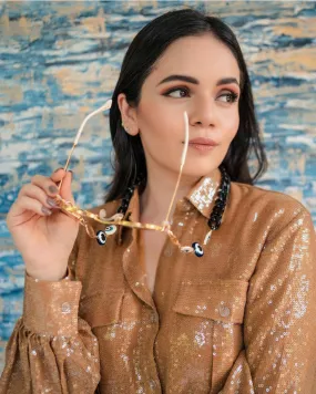 Burnt Gold Sequins Shirt