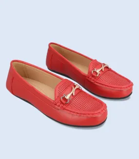 BW8877-RED-Women Comfort Moccasins