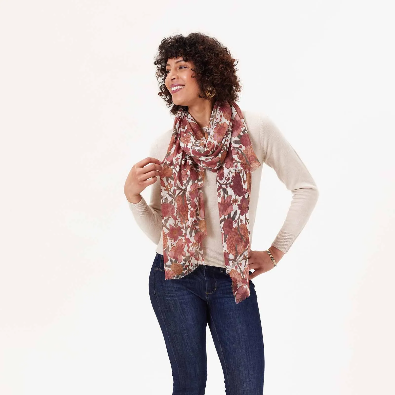 Capri Rose Featherweight Scarf