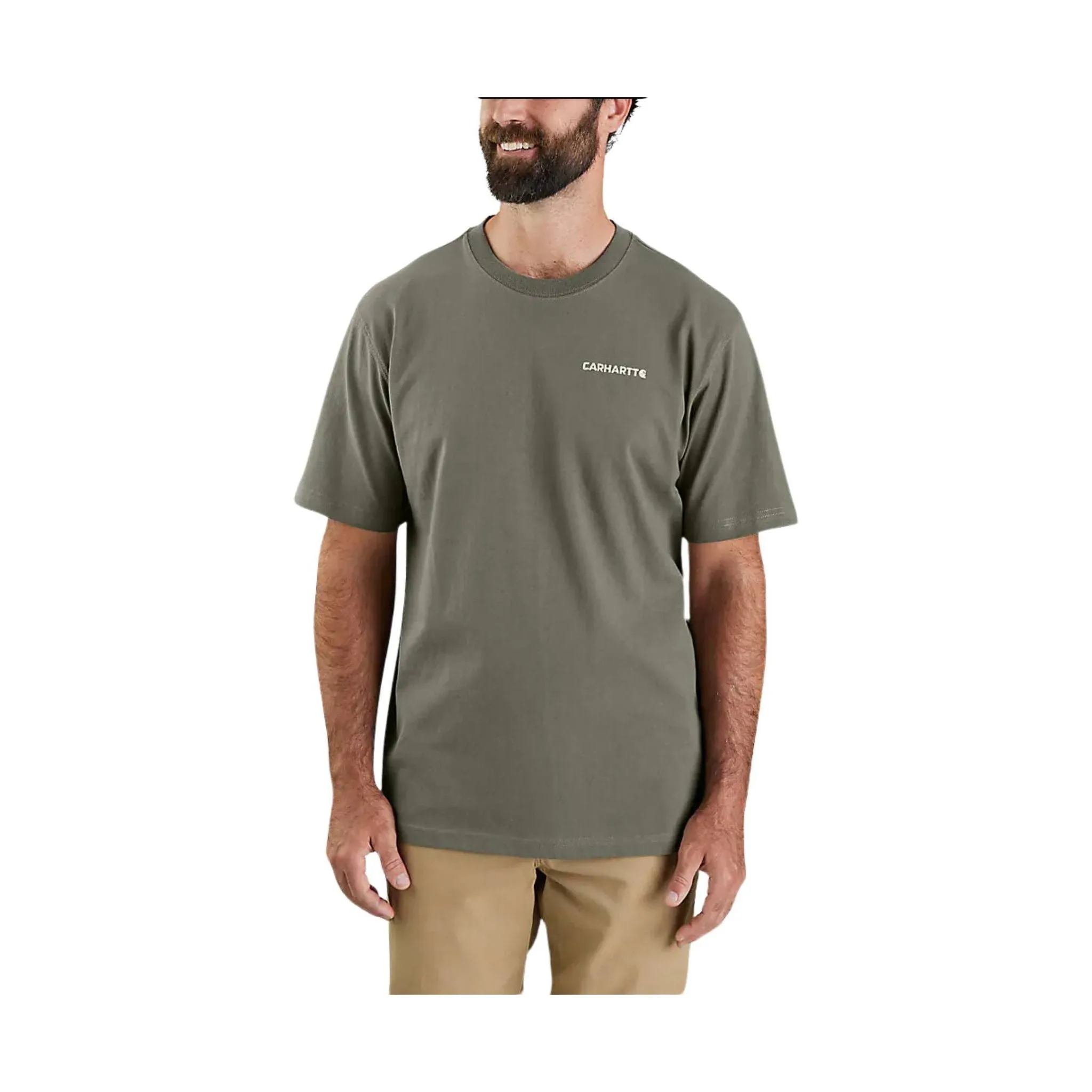 Carhartt Men's Loose Fit Heavyweight Short Sleeve Graphic T Shirt - Dusty Olive