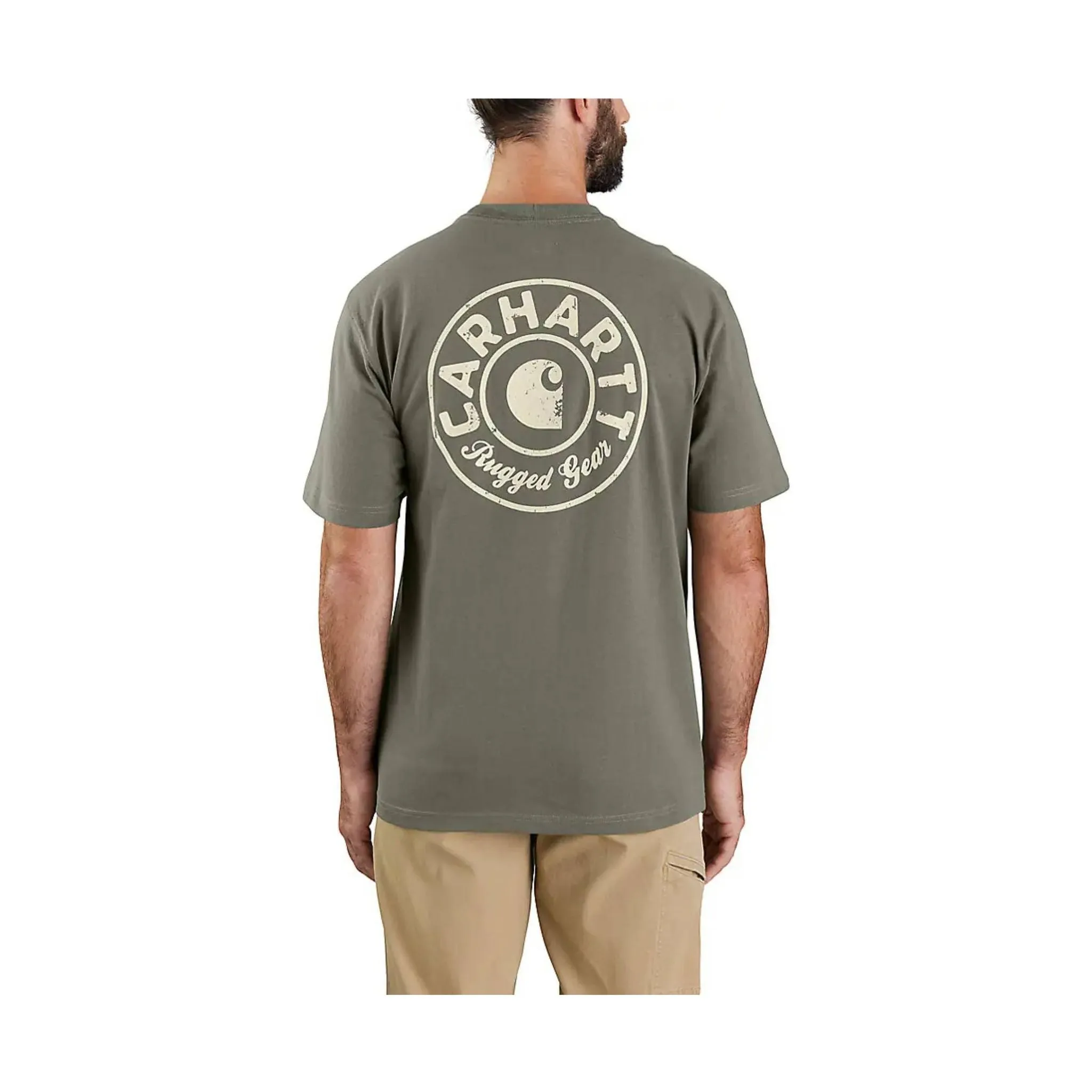 Carhartt Men's Loose Fit Heavyweight Short Sleeve Graphic T Shirt - Dusty Olive