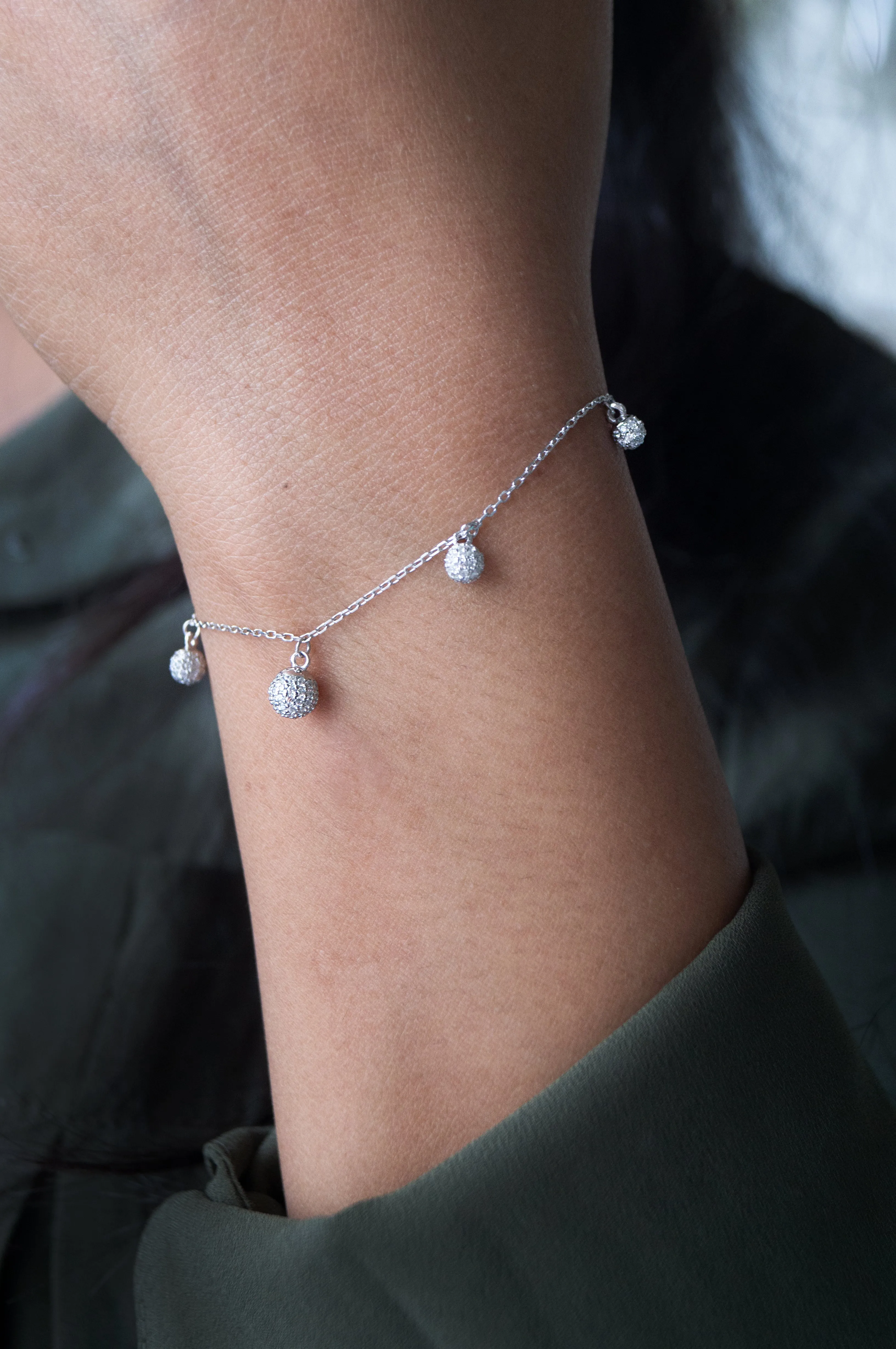 Charming Charm Balls Sterling Silver Chain Bracelet