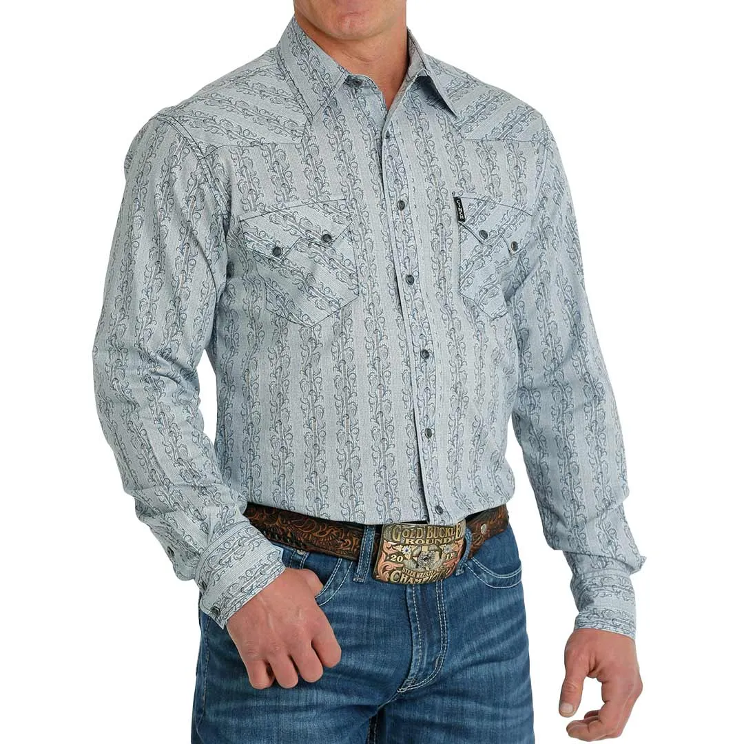 Cinch Men's Vine Stripe Print Snap Shirt