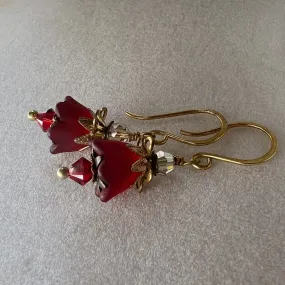 Clearance Flower earrings (rose red)