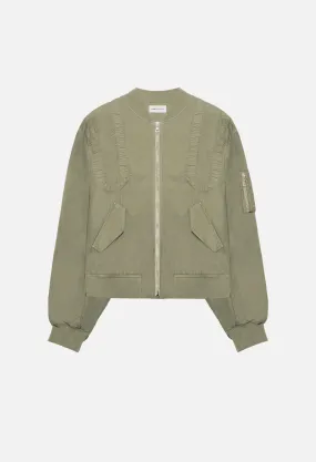 Cotton Poplin Frame Flight Jacket / Olive