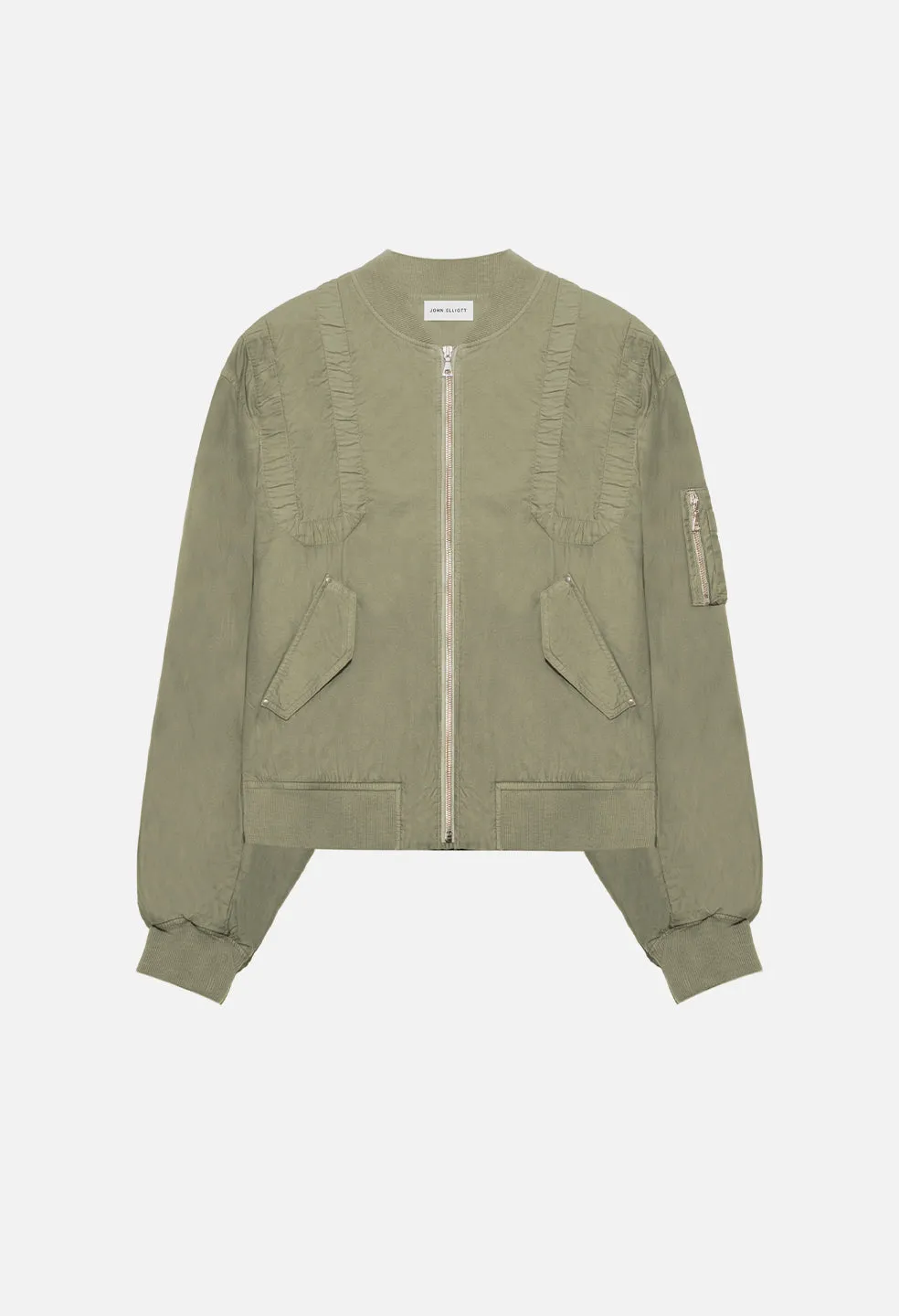 Cotton Poplin Frame Flight Jacket / Olive