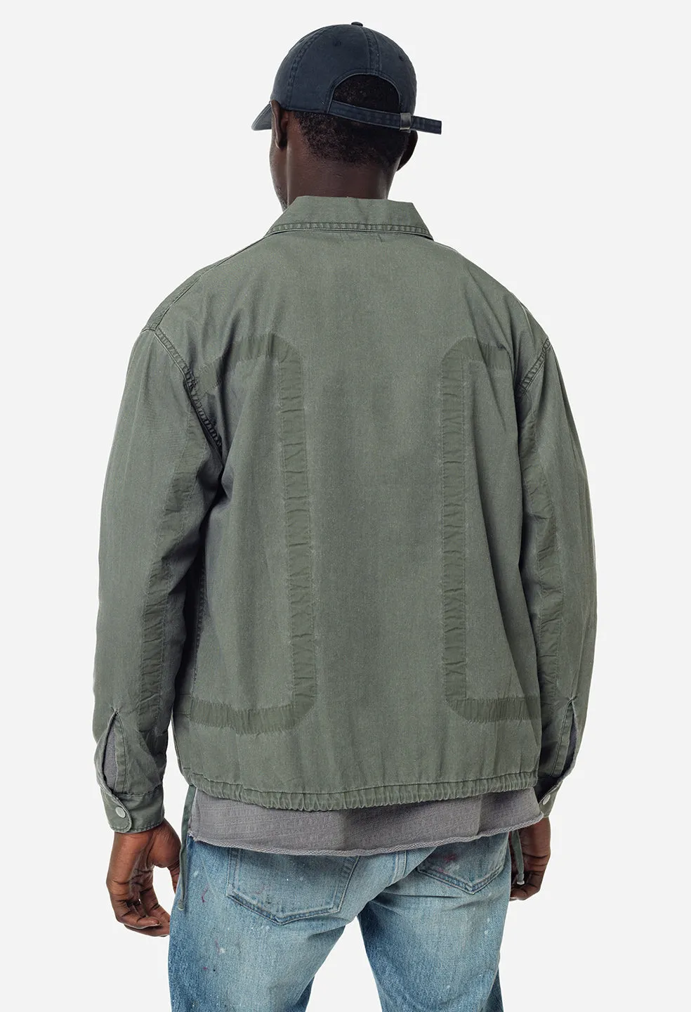 Cotton Poplin Frame II Snap Overshirt / Olive