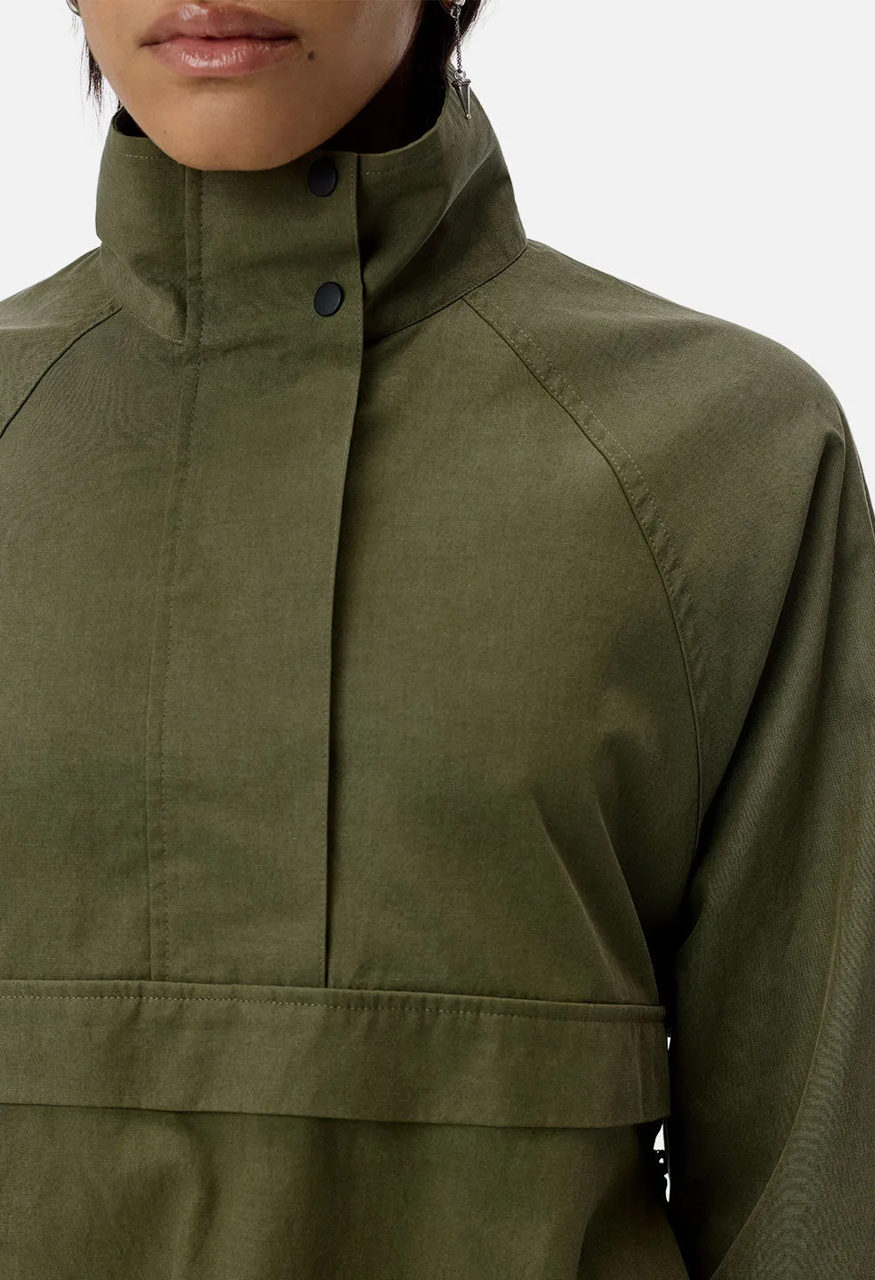 Cotton Sail Half Zip Pullover / Olive