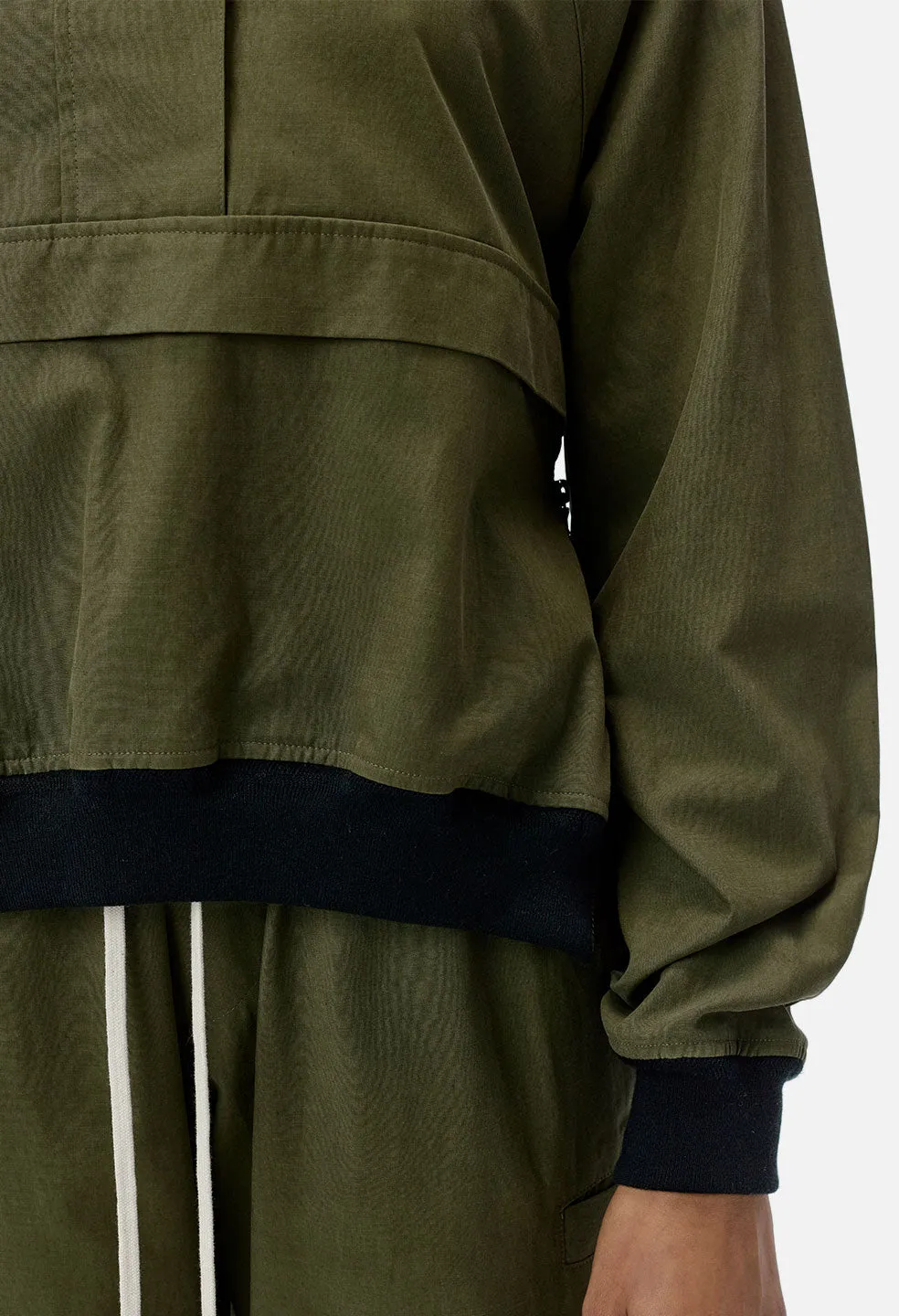 Cotton Sail Half Zip Pullover / Olive