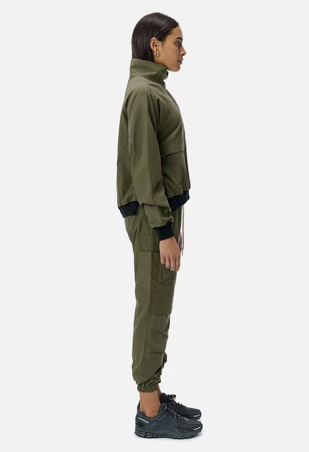 Cotton Sail Half Zip Pullover / Olive