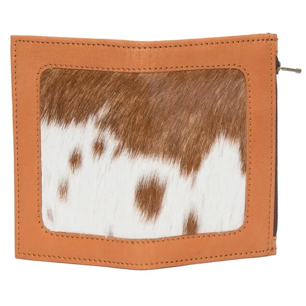 Cowhide Purse - Tan/White