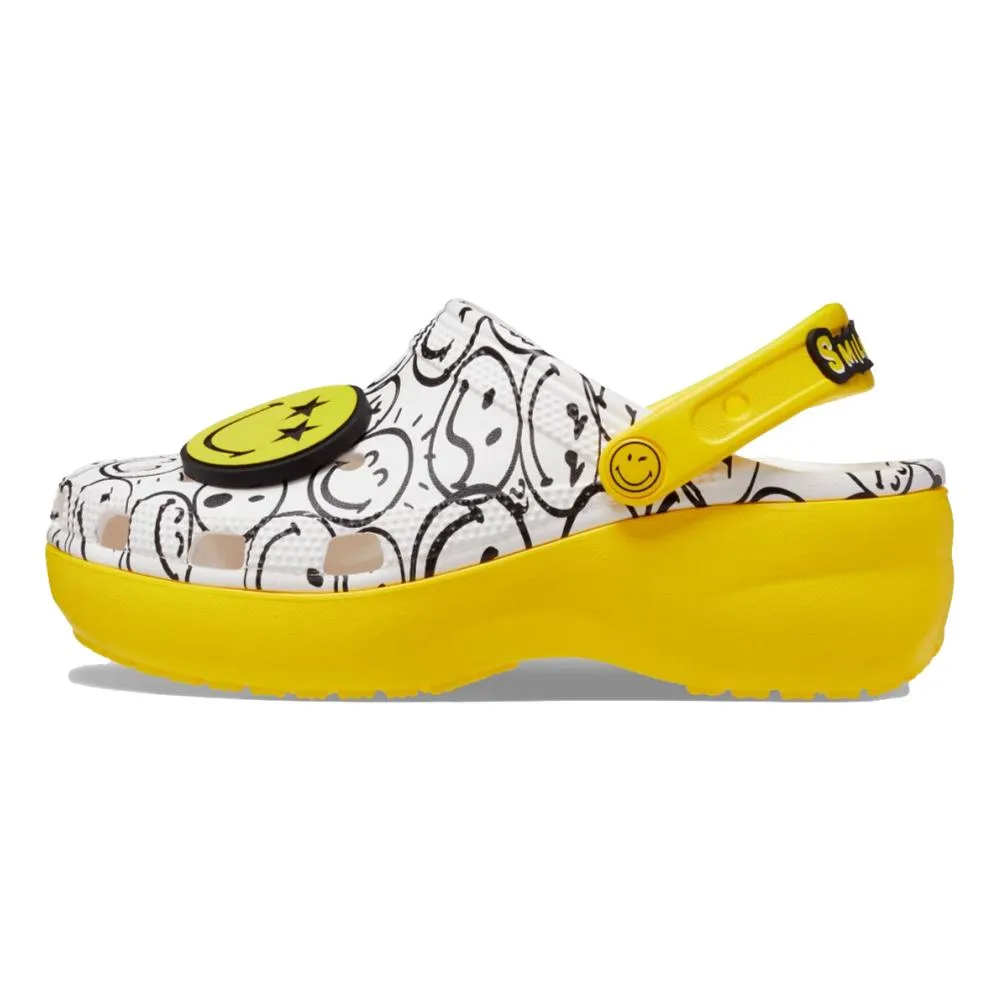 CROCS CLASSIC PLATFORM 2022 SMILEY CLOG WOMEN'S-YELLOW