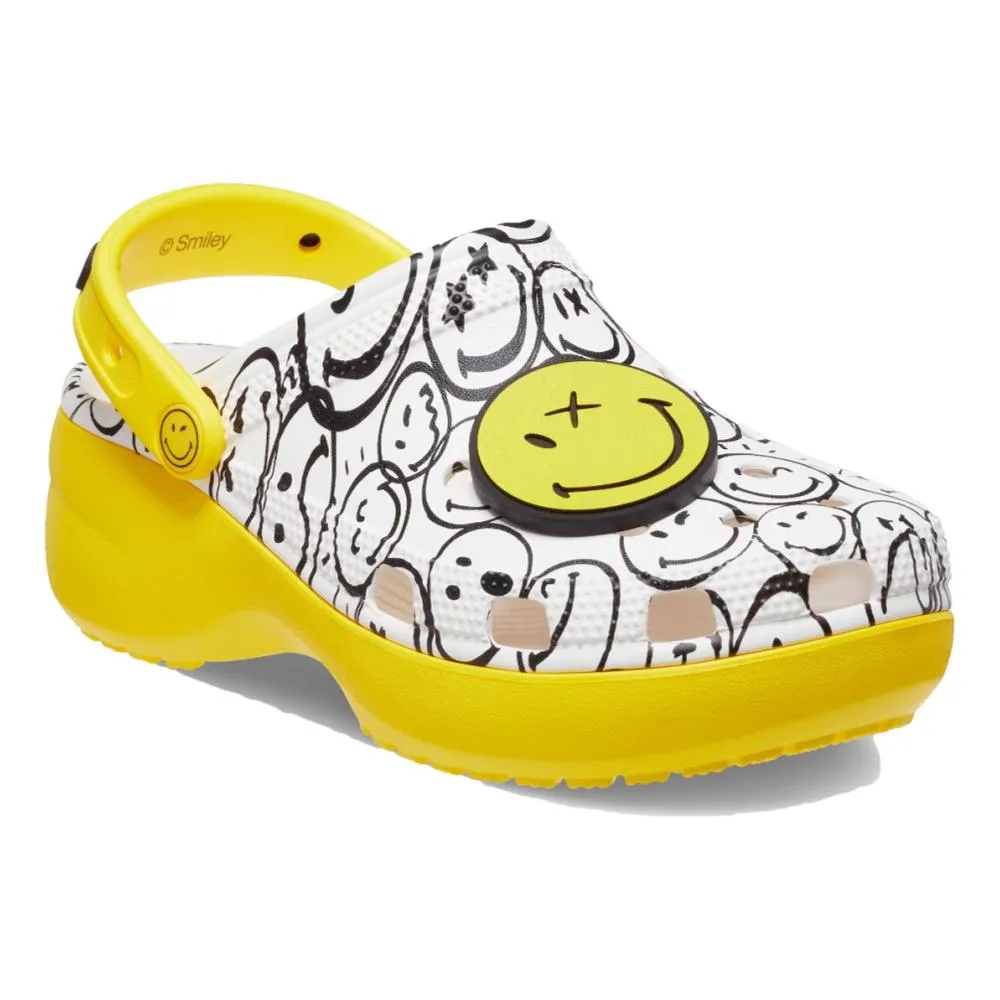 CROCS CLASSIC PLATFORM 2022 SMILEY CLOG WOMEN'S-YELLOW