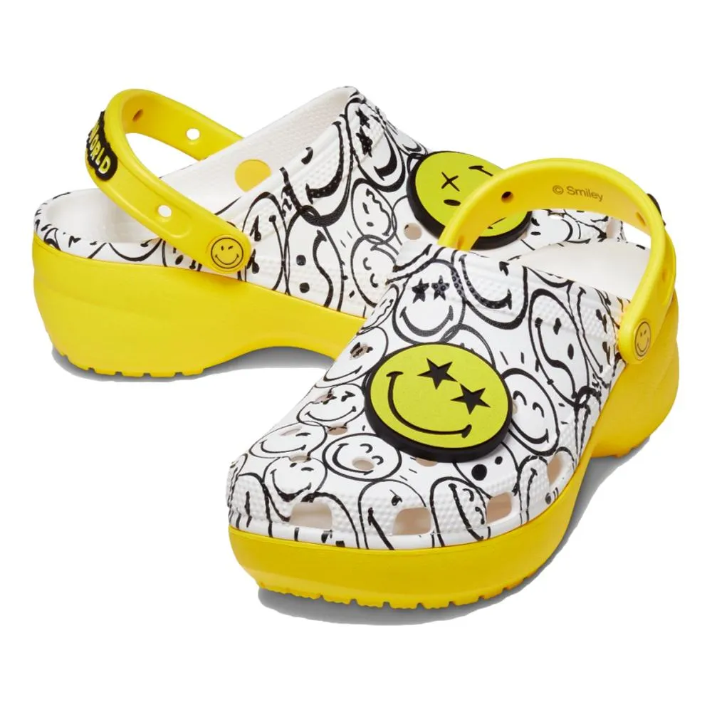 CROCS CLASSIC PLATFORM 2022 SMILEY CLOG WOMEN'S-YELLOW