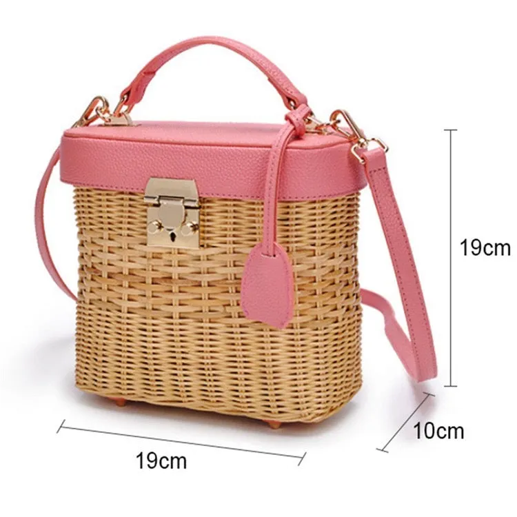 Crossbody Rattan Box