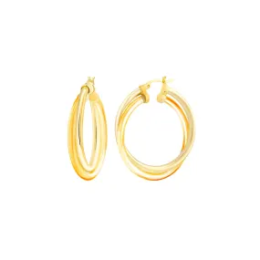 Crossover Lucite Hoop Earrings