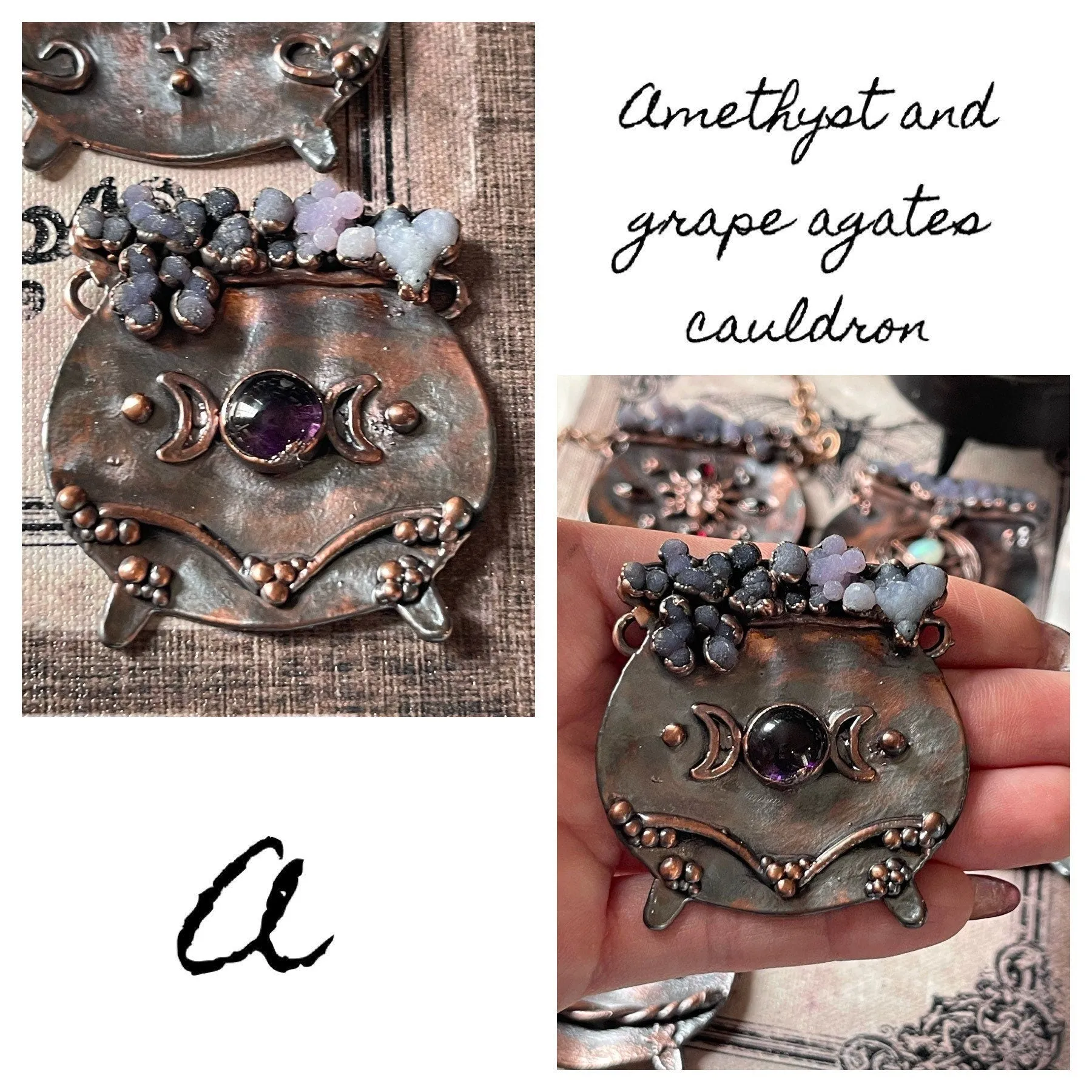 Crystal cauldron necklace