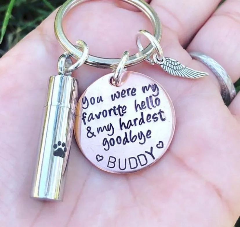 Dog Memorial, Dog Urn Keychain