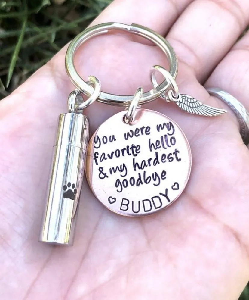 Dog Memorial, Dog Urn Keychain