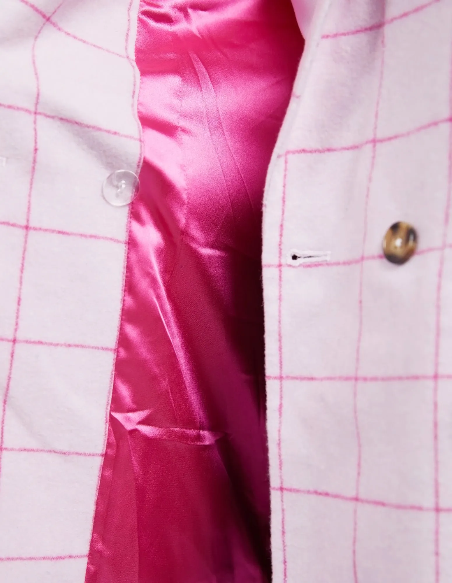 Elm Tansy Check Blazer - Powder Pink/Shocking Pink Check