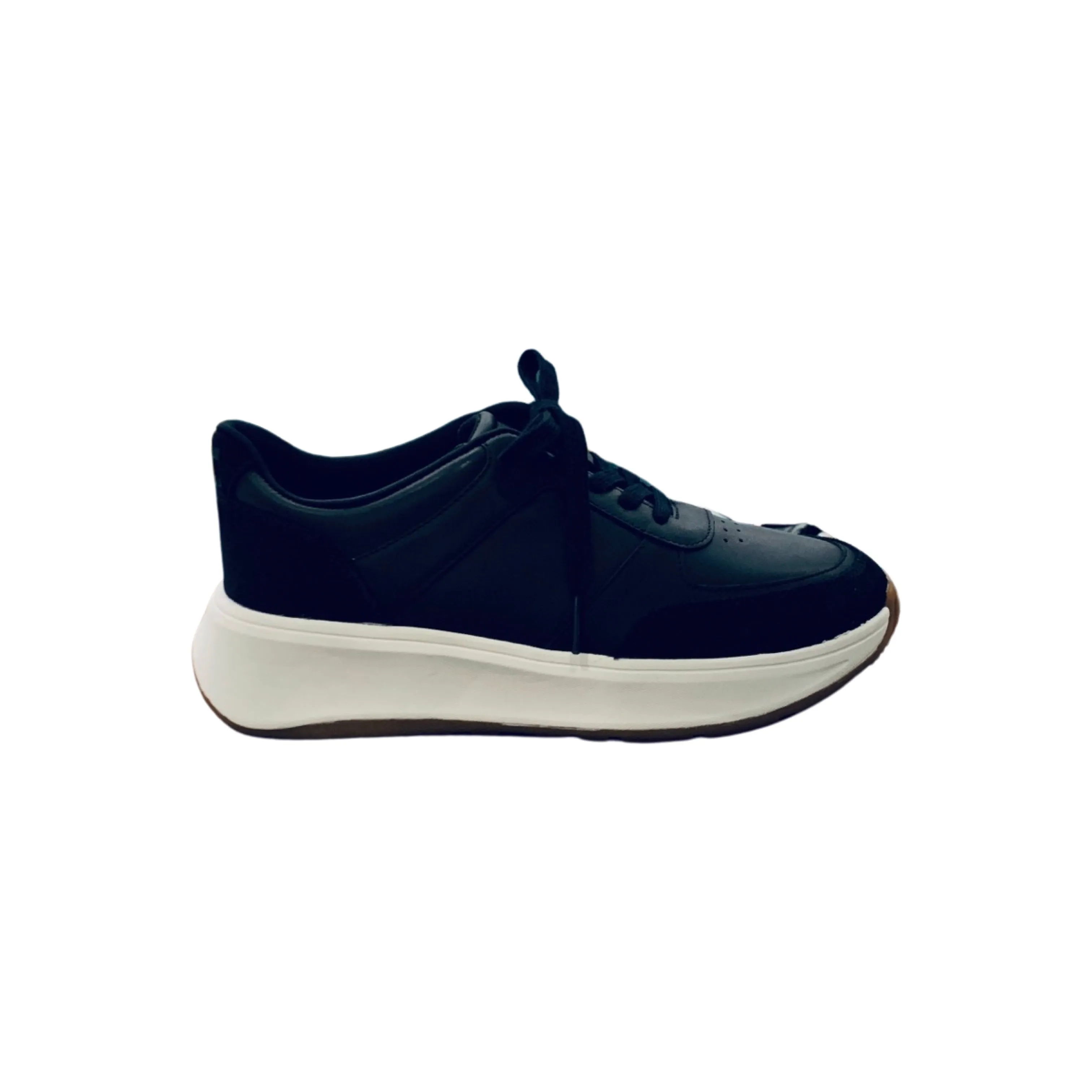 F-Mode Black Leather/Suede Sneaker