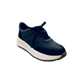 F-Mode Black Leather/Suede Sneaker