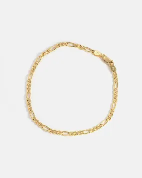 Figaro Bracelet in 10k Yellow Gold