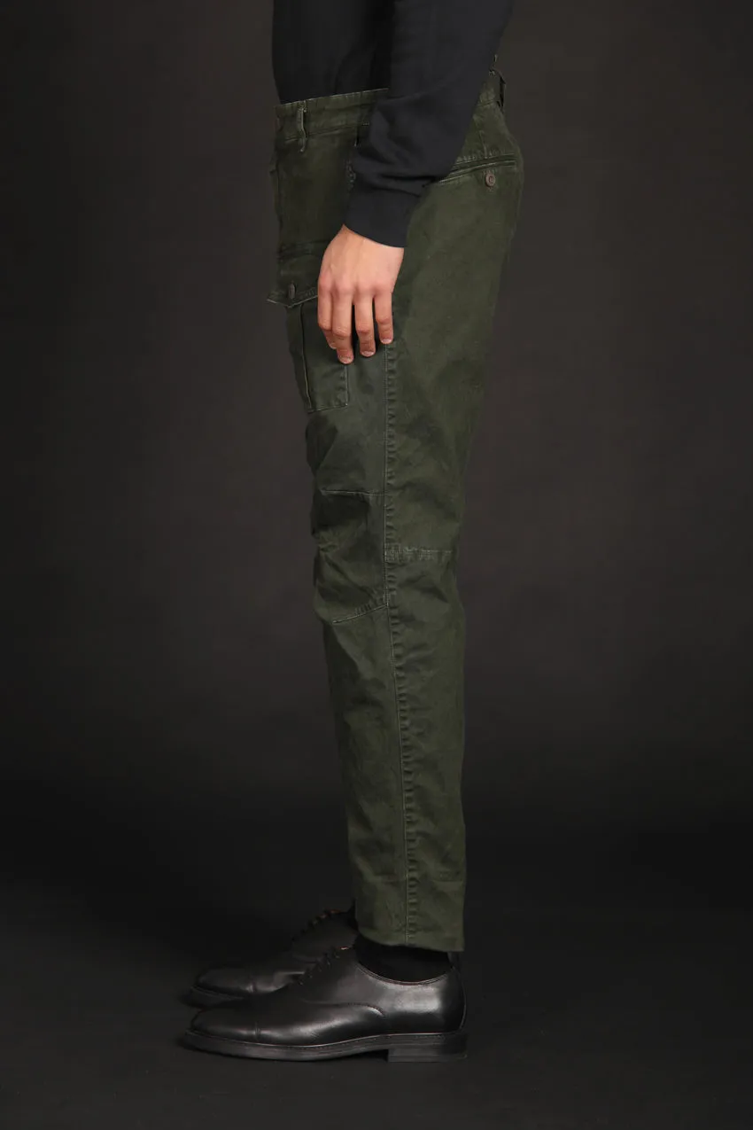 George Coolpocket men's cargo pants in gabardine Logo Limited Edition carrot fit  ①