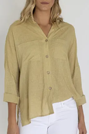 Gigi Cotton Linen Sand Shirt