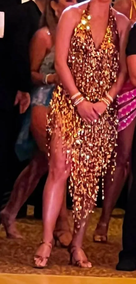 Gold Sequins Latin/Rhythm Competition Dress