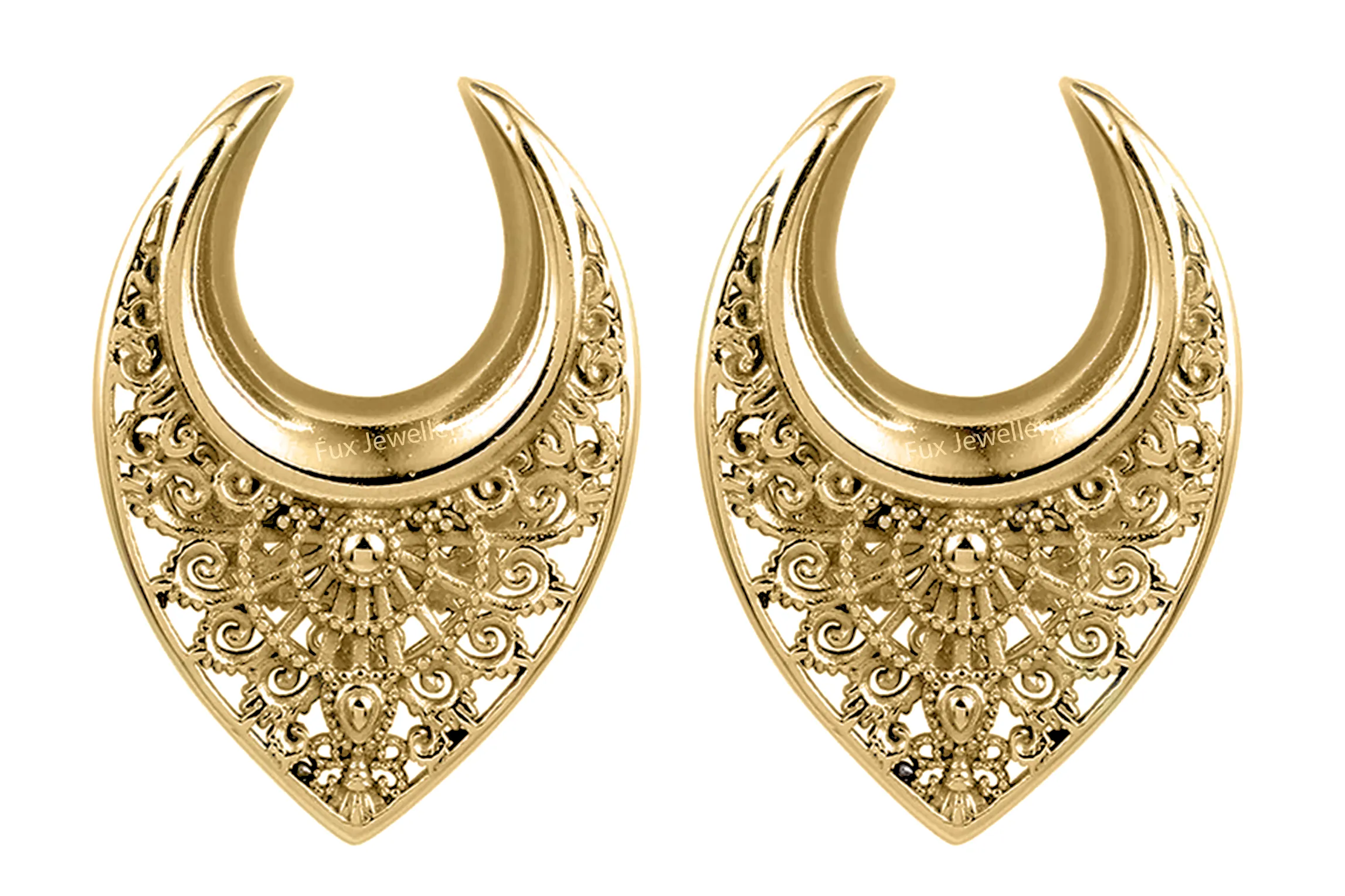 Golden Ornate Ear Hangers