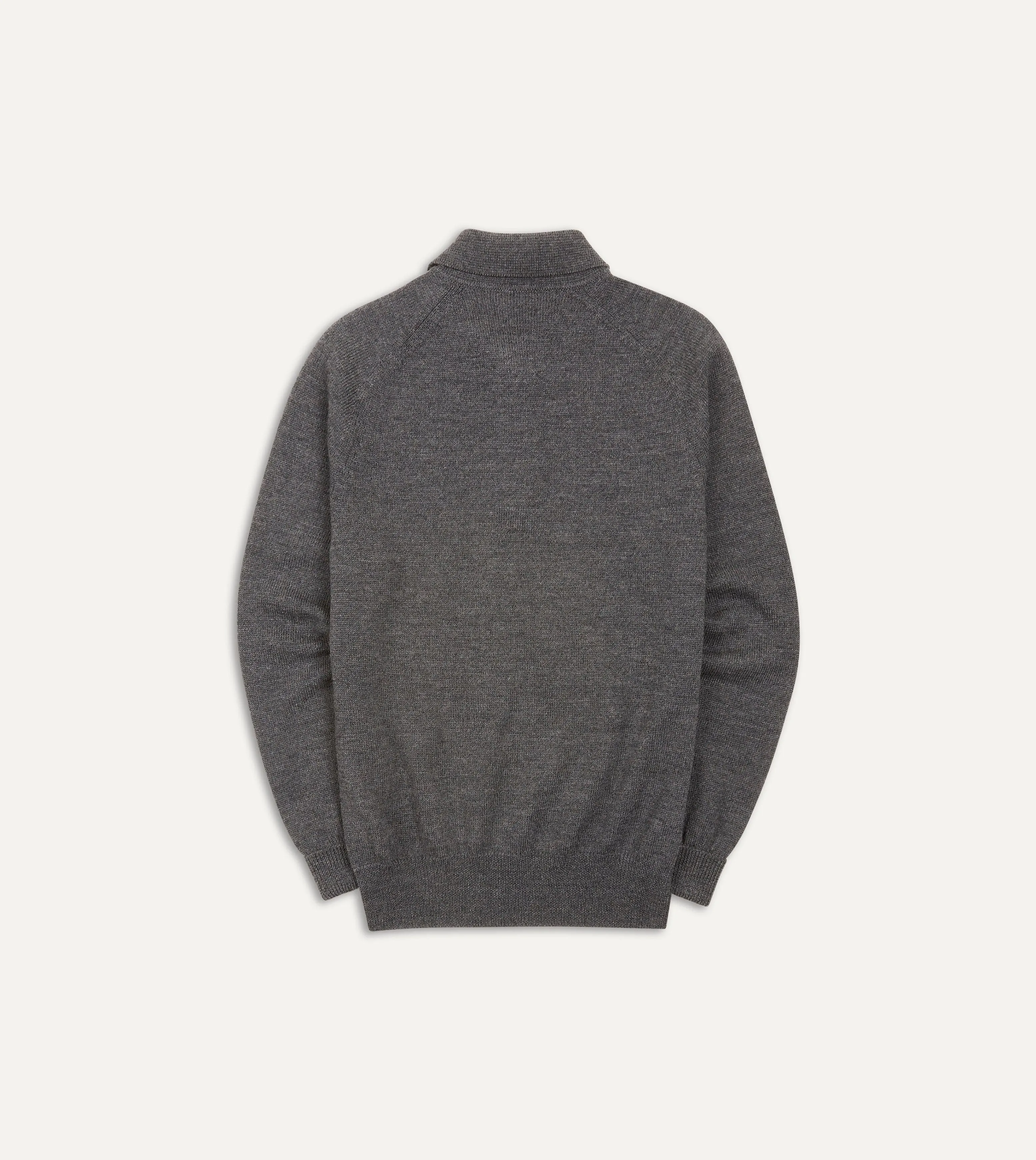 Grey Merino Wool Knitted Polo