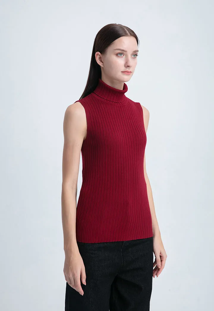 High Neck Knitted Basic Top