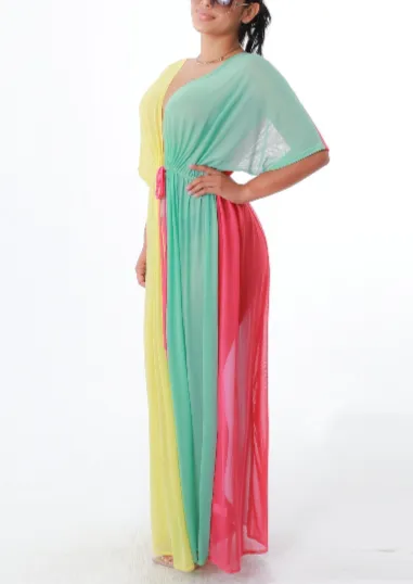 Hiroko Color Block Cover Up Maxi Dress