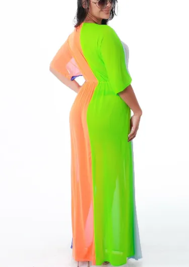 Hiroko Color Block Cover Up Maxi Dress